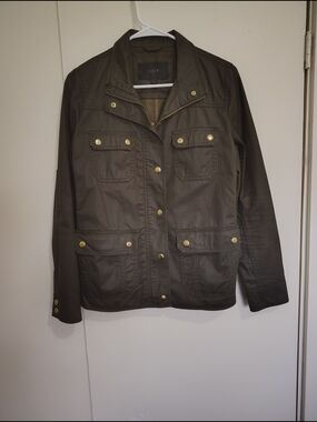 J.Crew Olive Utility Jacket with Gold Hardware